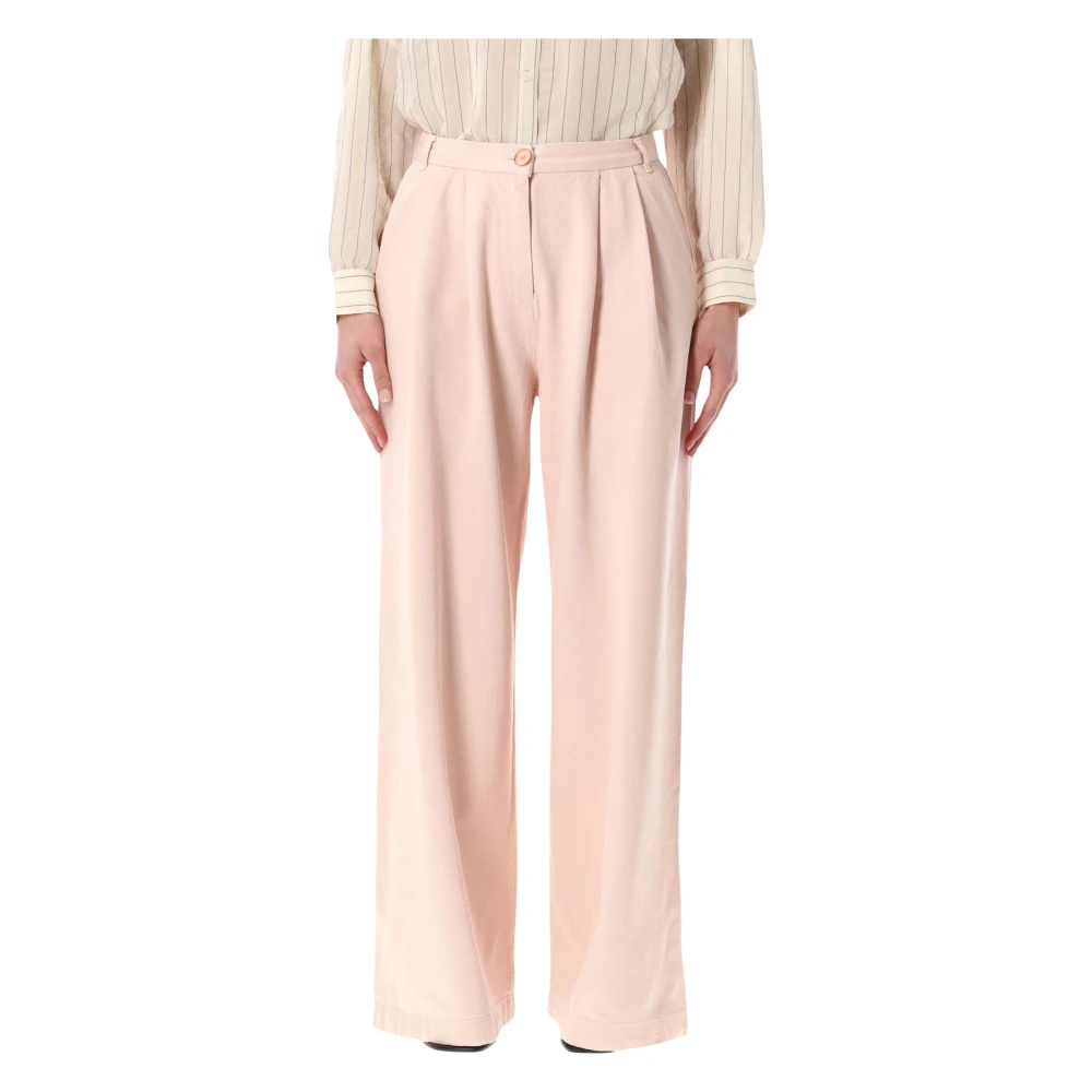 Sessun Women's Pink Tamayo Pleated Pant - Wide Trousers - Xs - Trousers
