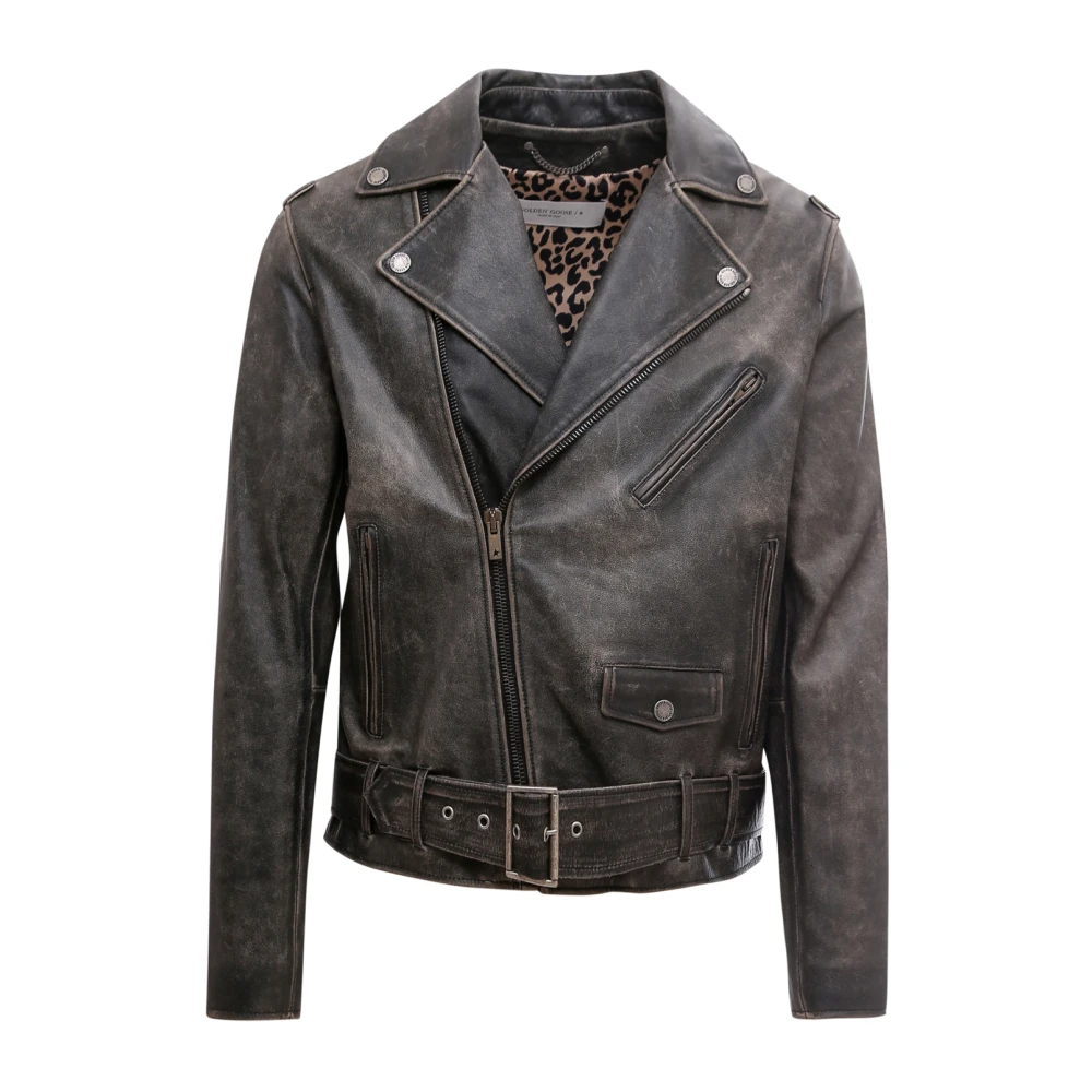 Golden Goose Men's Black Leather Asymmetrical Zip Jacket - Leather Jackets - Xl - Jackets