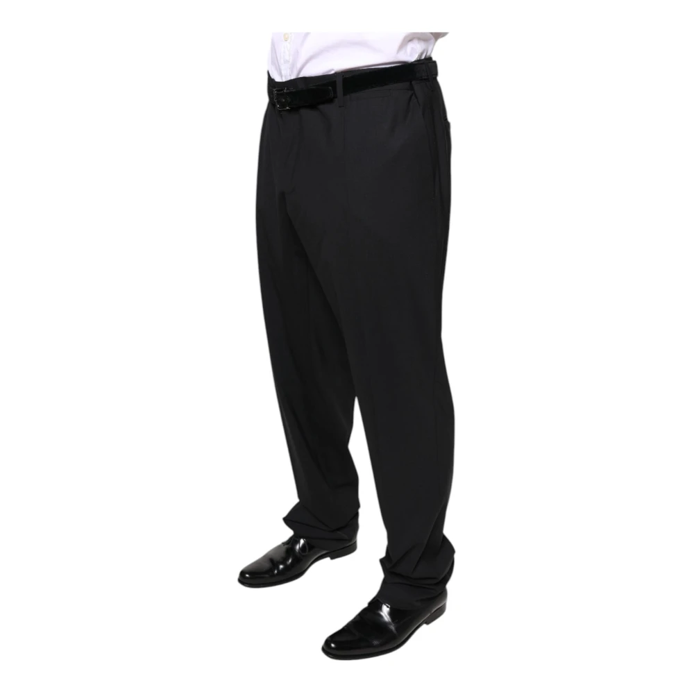 Dolce & Gabbana Zwarte wollen blend pantalon Black Heren