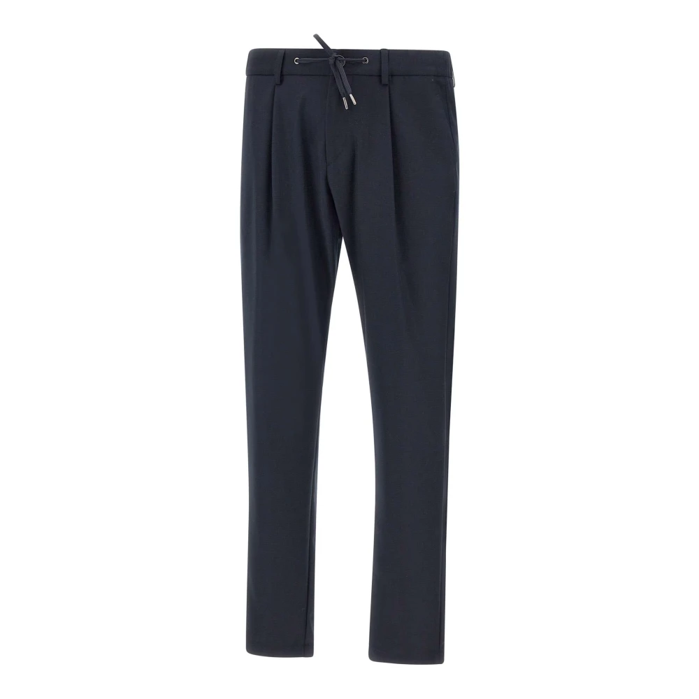 Herno Blauwe Viscose Blend Broek Blue Heren