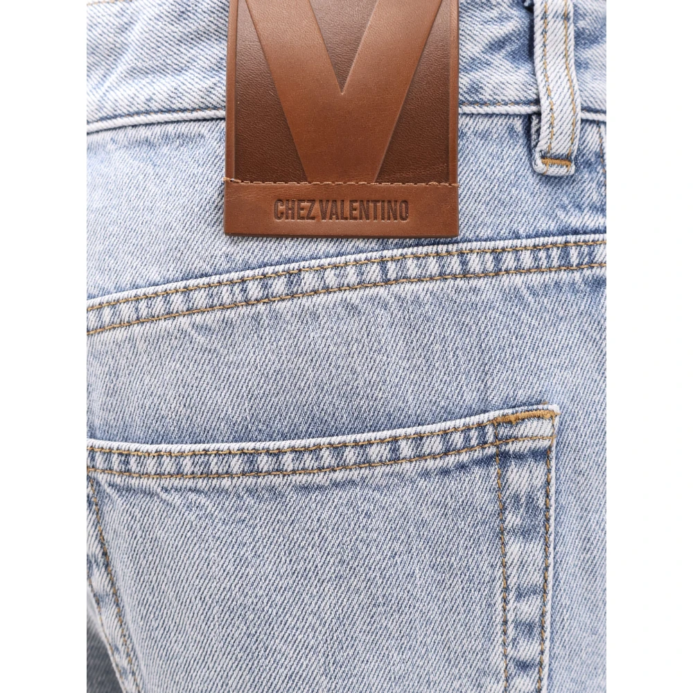 Valentino Jacquard Profiel Jeans met Ritssluiting Blue Dames