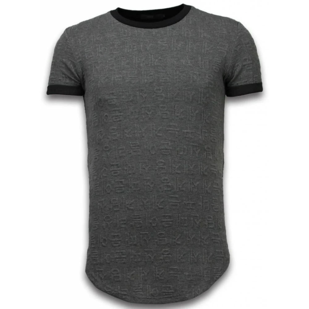 3D Lang Passform Skjorte Med Glidelås - Herre T-Skjorte - T09183G