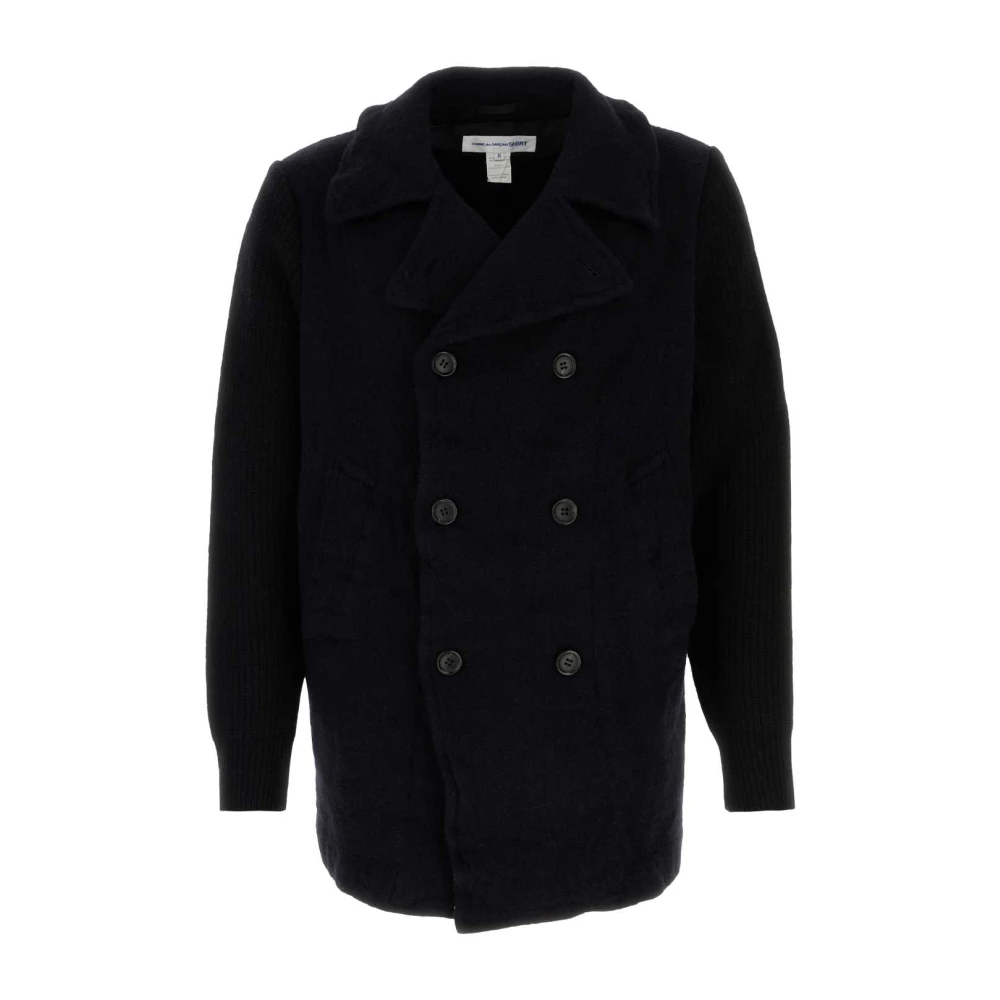 Comme des Garçons Midnight Blue Wool Blend Coat Blue, Herr