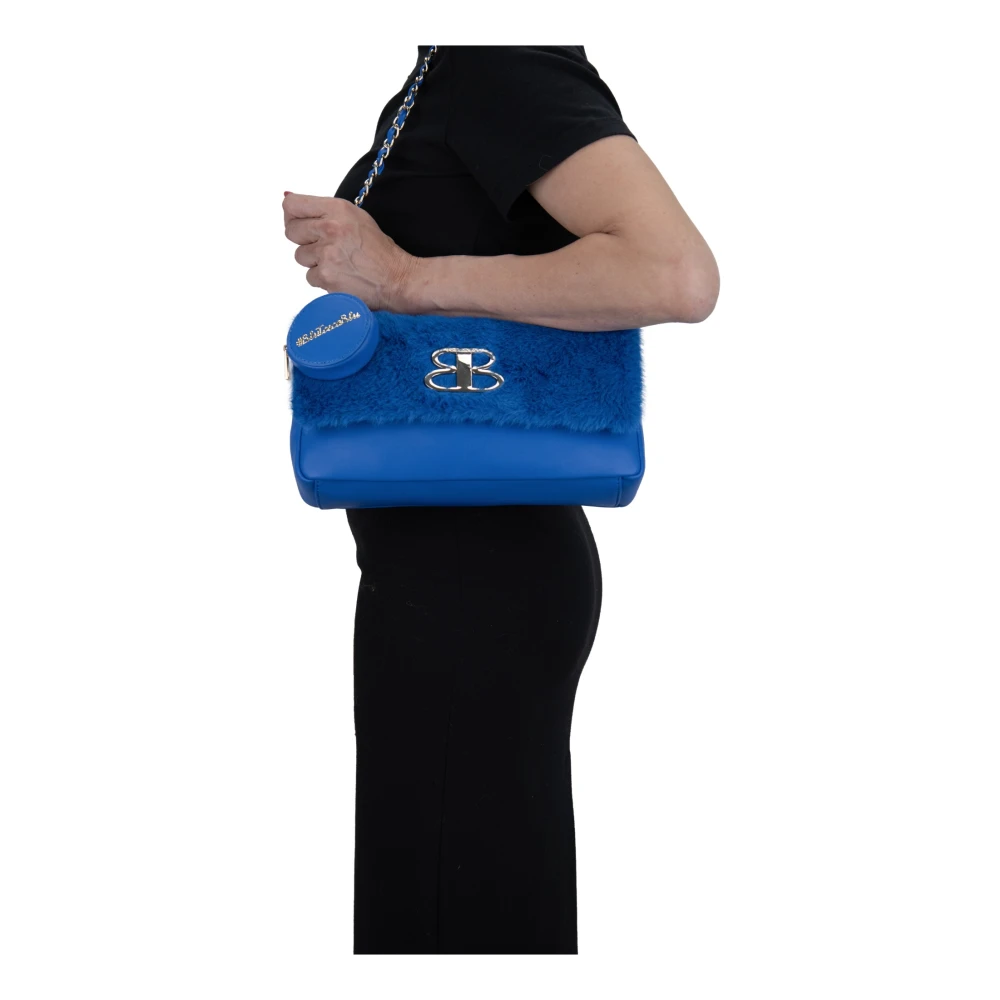 Tosca Blu Dames Schoudertas met Drukknoopsluiting Blue Dames