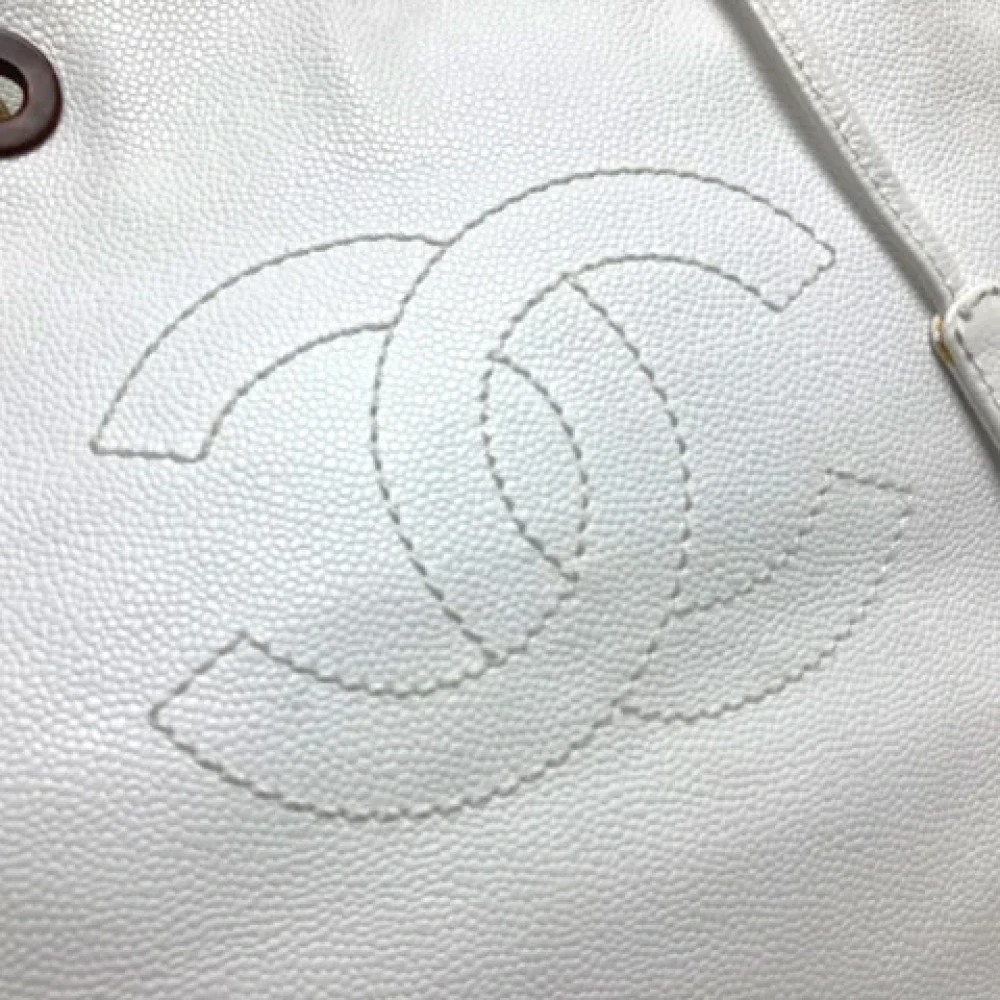 Chanel Vintage Pre-owned Leather totes White Dames