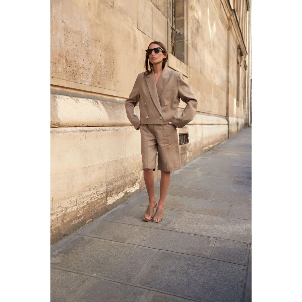 Loulou Studio Chagos Linen Blazer Gray Dames