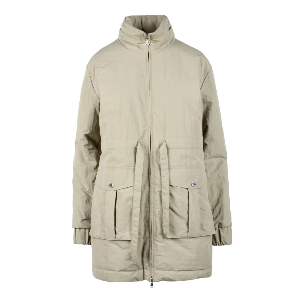 PATRIZIA PEPE Nylon buitenkleding jas Beige Dames