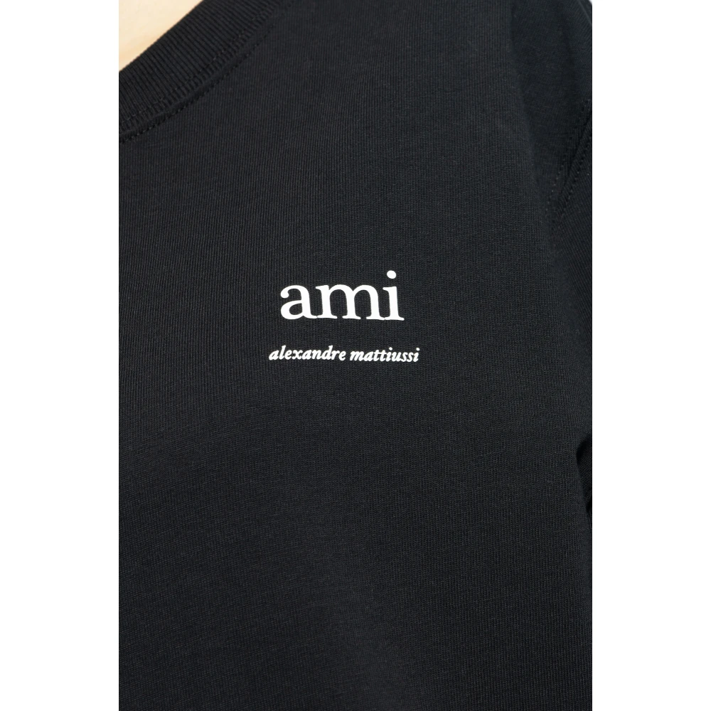 Ami Paris T-shirt met logo Black Dames