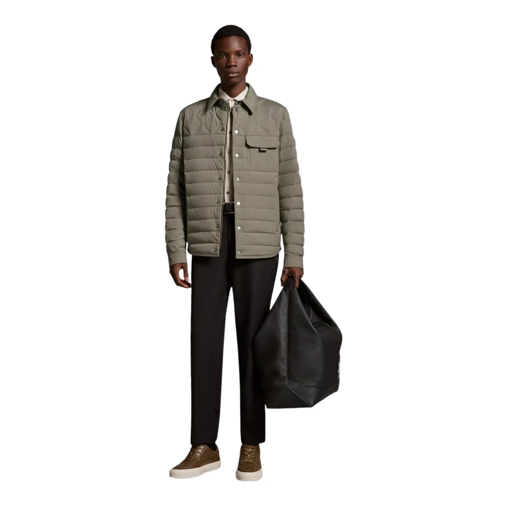 Moncler Groene Dons Shacket Jas Green Heren