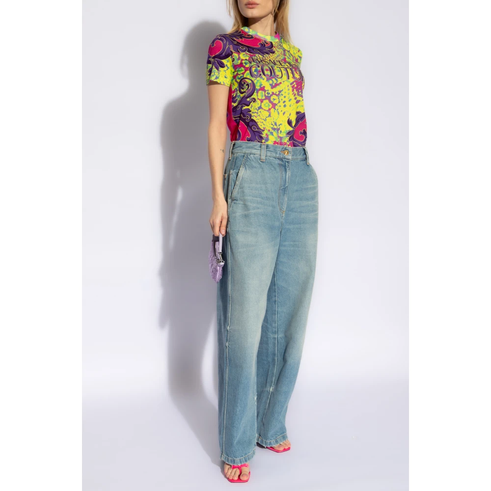 Versace Jeans Couture Katoenen T-shirt Multicolor Dames