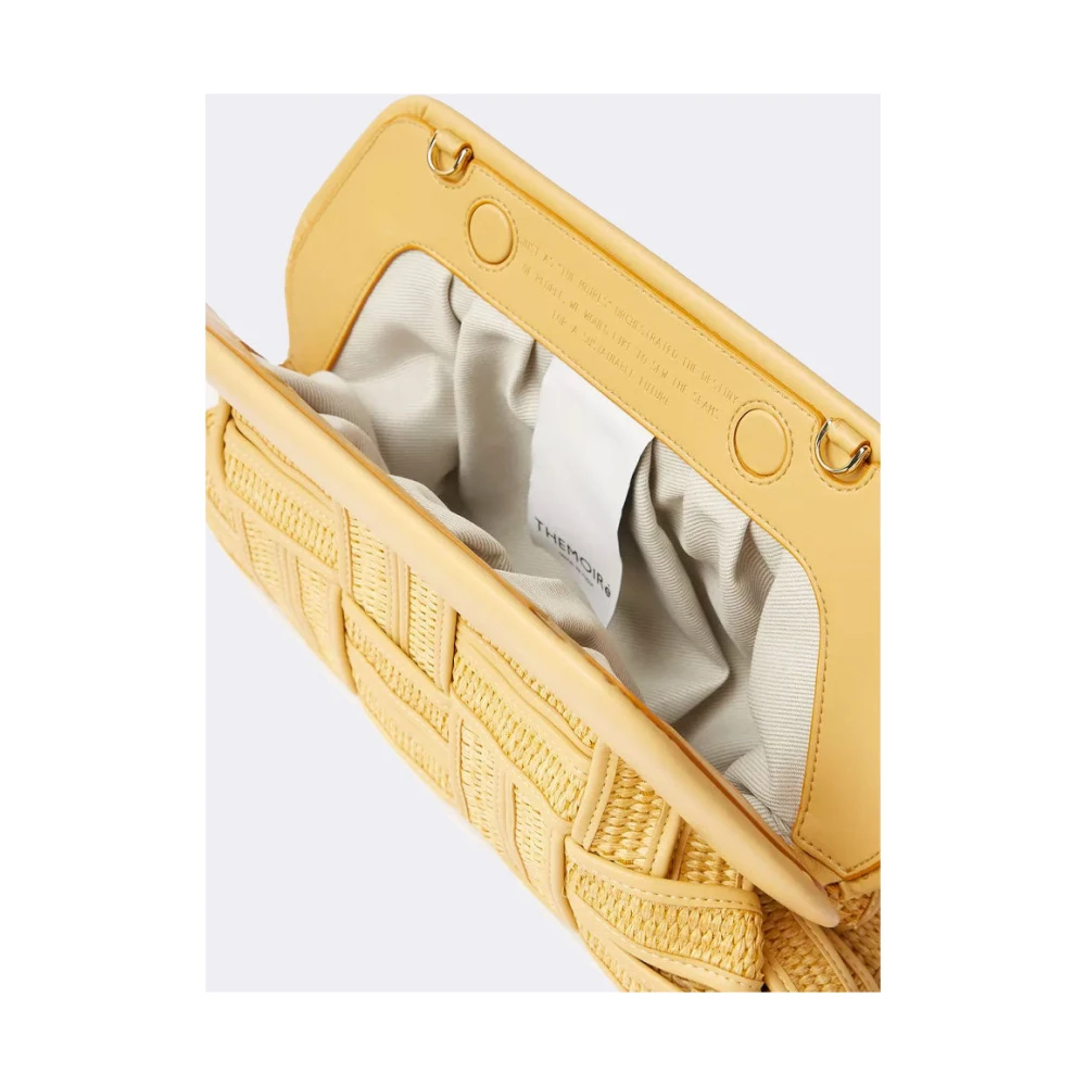 THEMOIRè Straw Chaitea Clutch Bag Vegan Fabric Yellow Dames