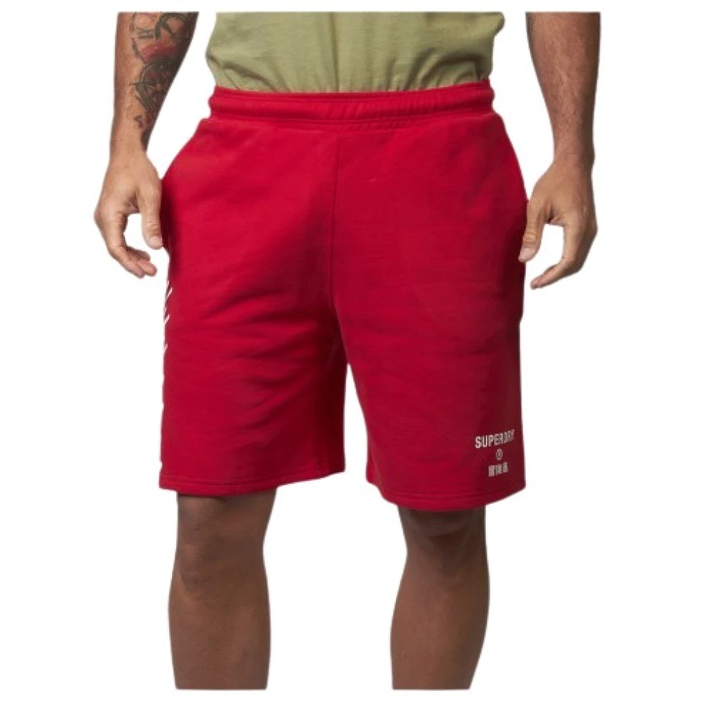Superdry Heren Sport Shorts Red Heren