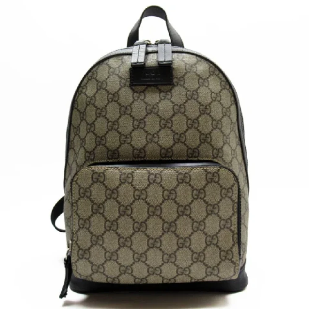 Gucci Vintage Pre-owned Canvas backpacks Beige Dames