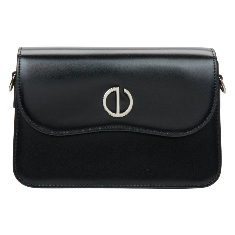 Estro Dames Kleine Zwarte Leren Tas Er00115768 Black Dames
