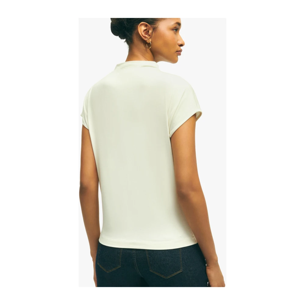 Brooks Brothers Crèmekleurige Stretch Rayon Jersey Shirt Beige Dames
