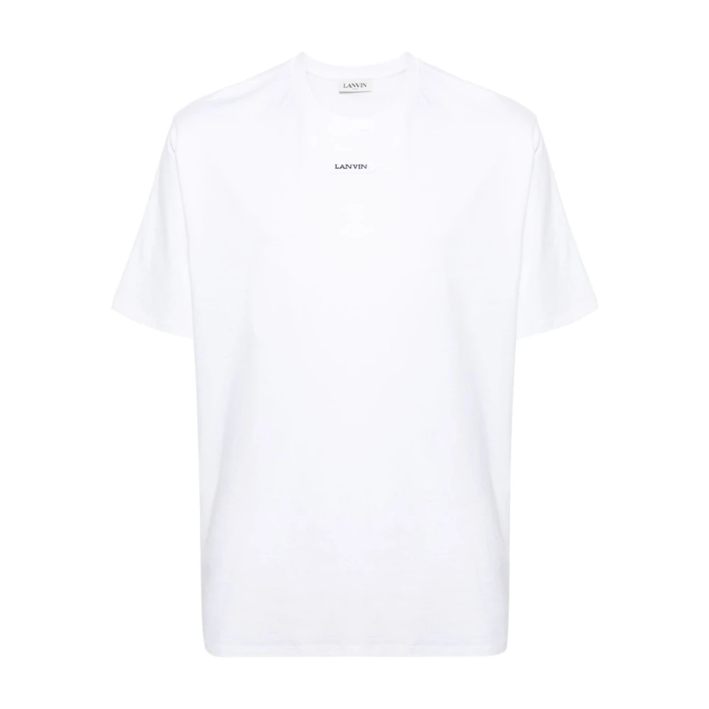 Lanvin Witte Logo Patch T-shirts en Polos White Heren