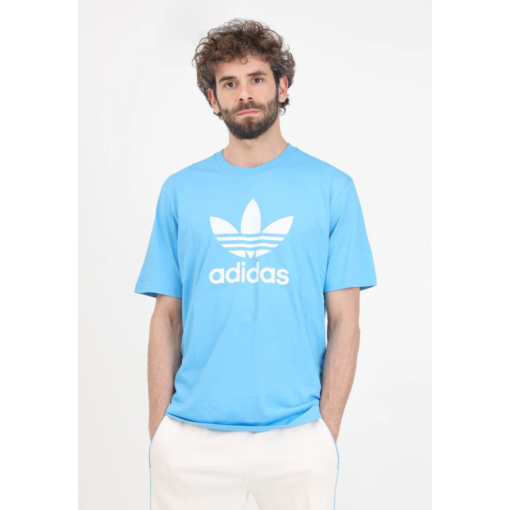 adidas Originals Blauw en wit Adicolor Trefoil T-shirt Blue Heren