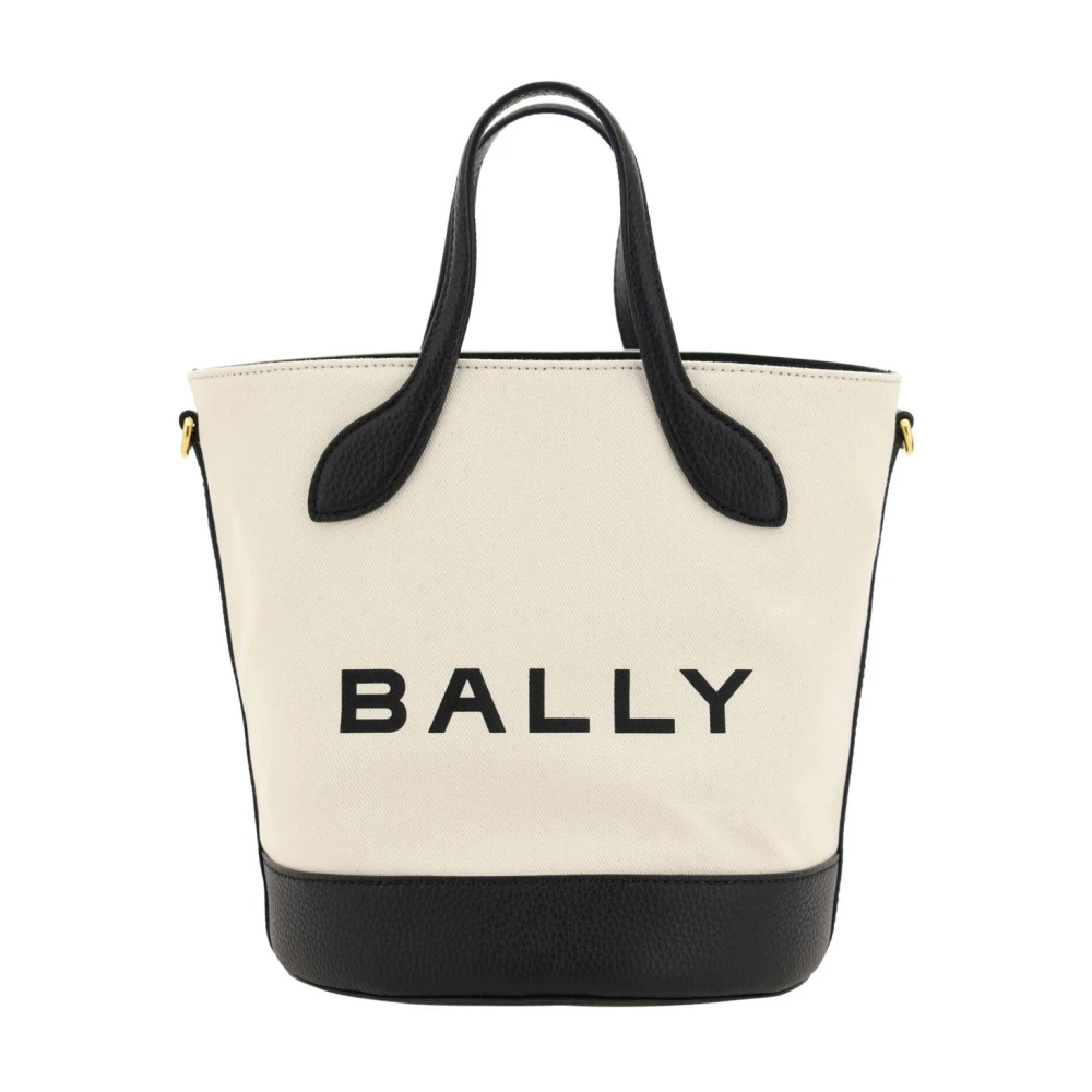 Bally Women's Beige Shopping Bags, One Size, Monogram Leather Bucket Bag