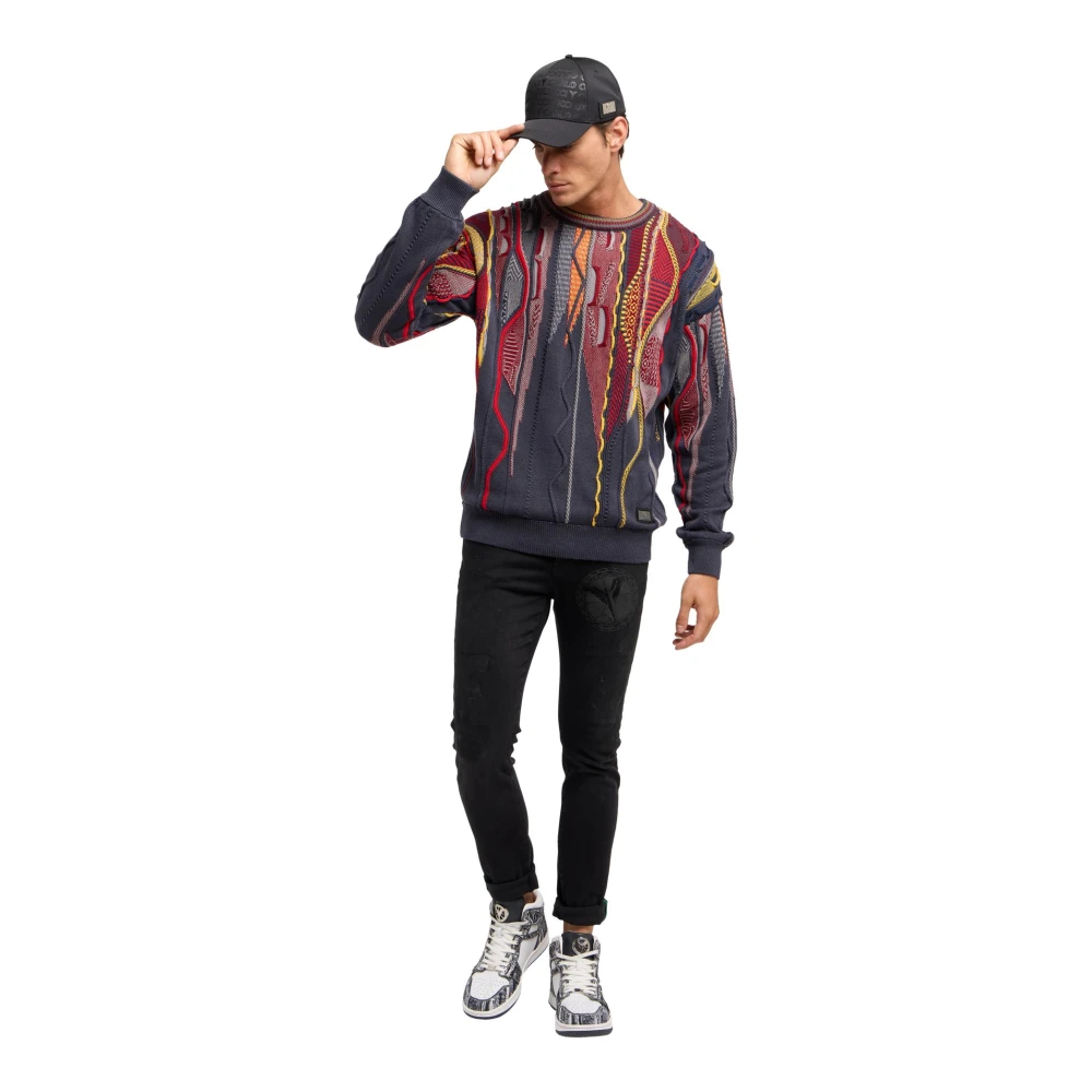 carlo colucci Tijdloze gebreide trui voor veelzijdige stijl Multicolor Heren