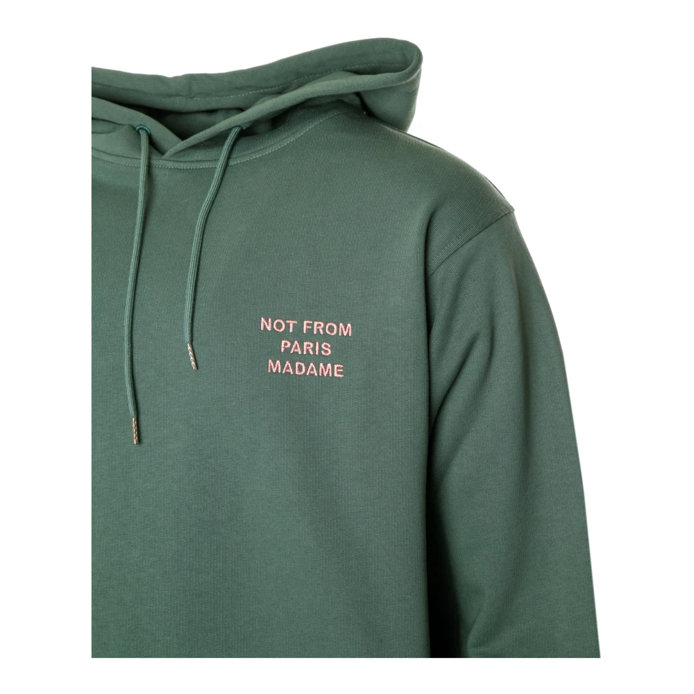 Drole de Monsieur Slogan Hoodie Green Heren