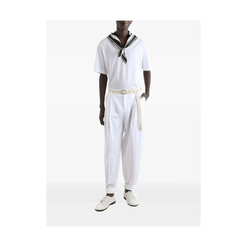 Dolce & Gabbana Witte V-hals Korte Mouwen T-shirt White Heren