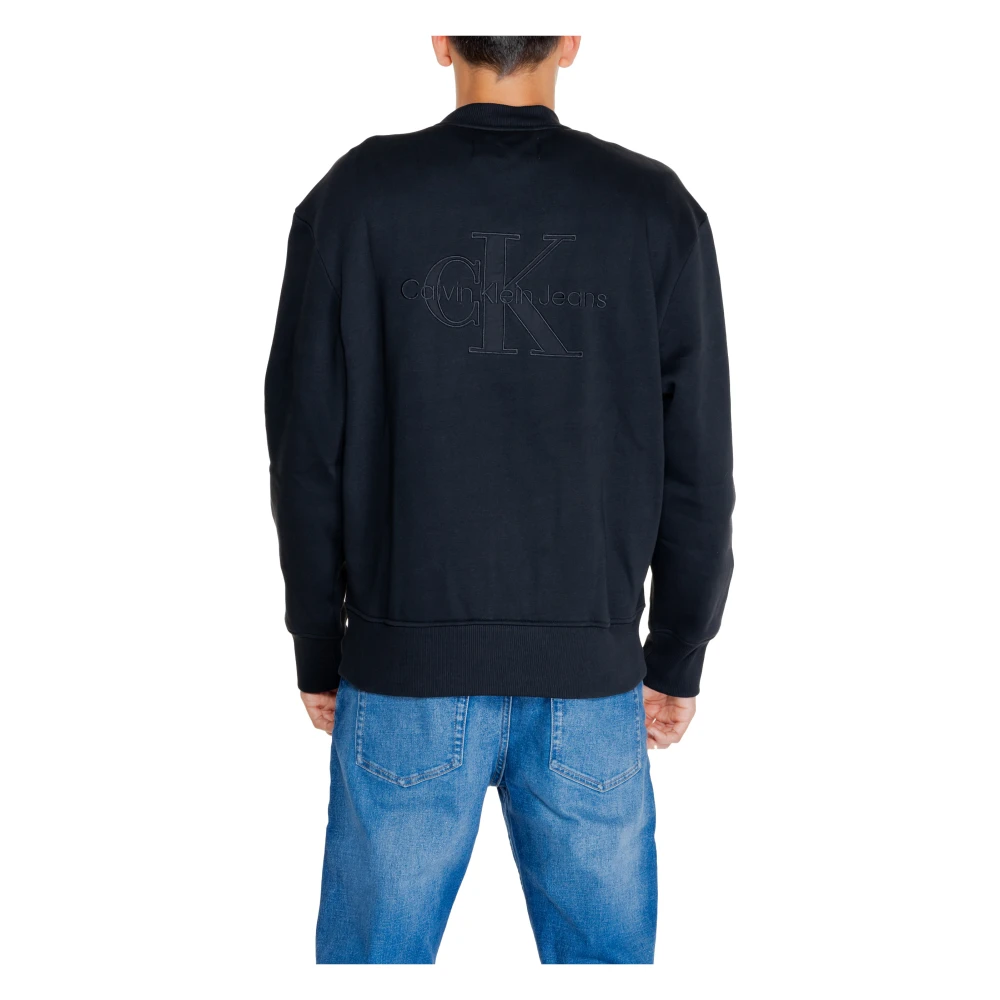 Calvin Klein Jeans Monologo Applique Sweater Herfst Winter Collectie Black Heren