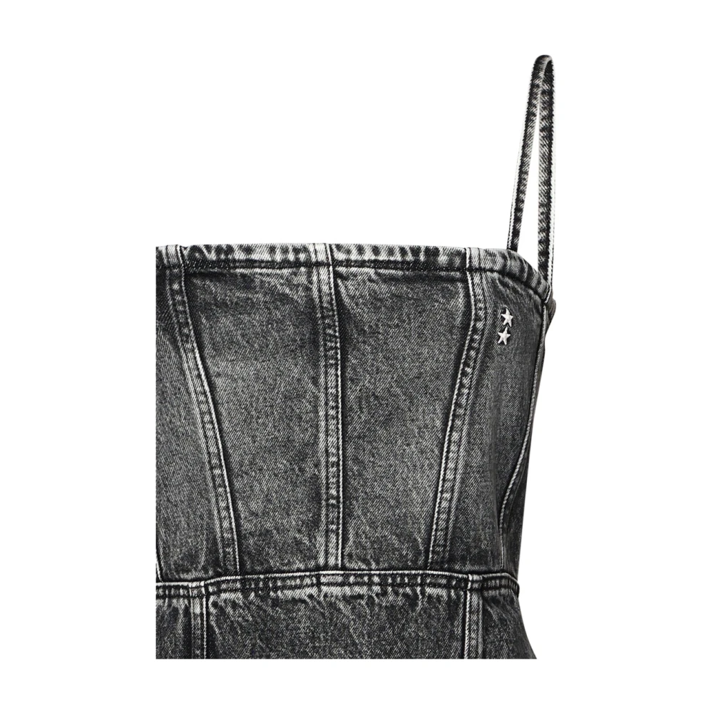 Icon Denim Grijze Denim Sheath Jurk met Split Gray Dames