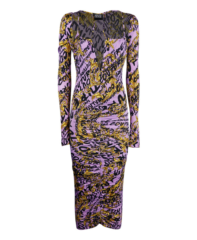 robe-midi-a-imprime-baroque-et-col-carre
