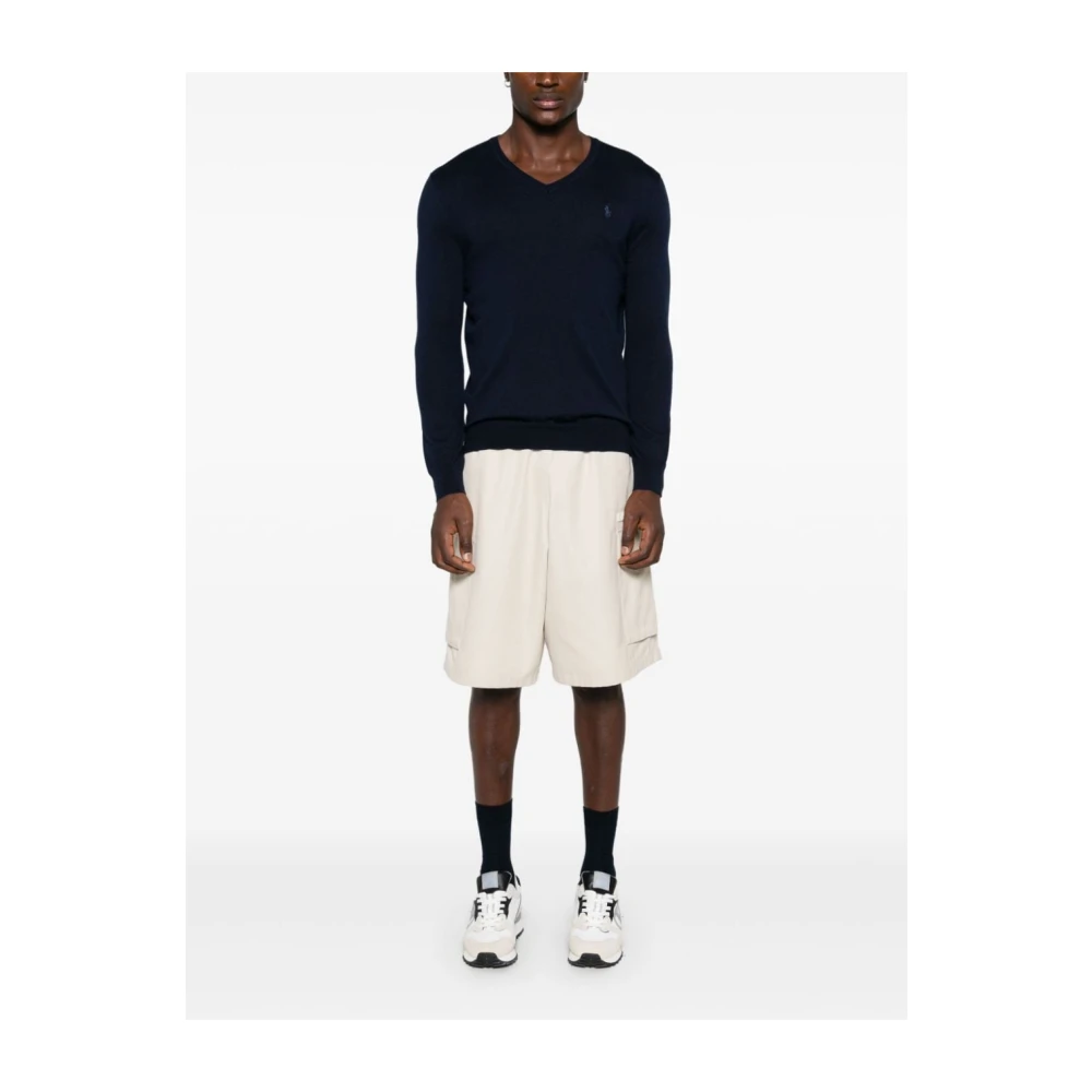 Polo Ralph Lauren Blauwe V-hals Wollen Trui Blue Heren