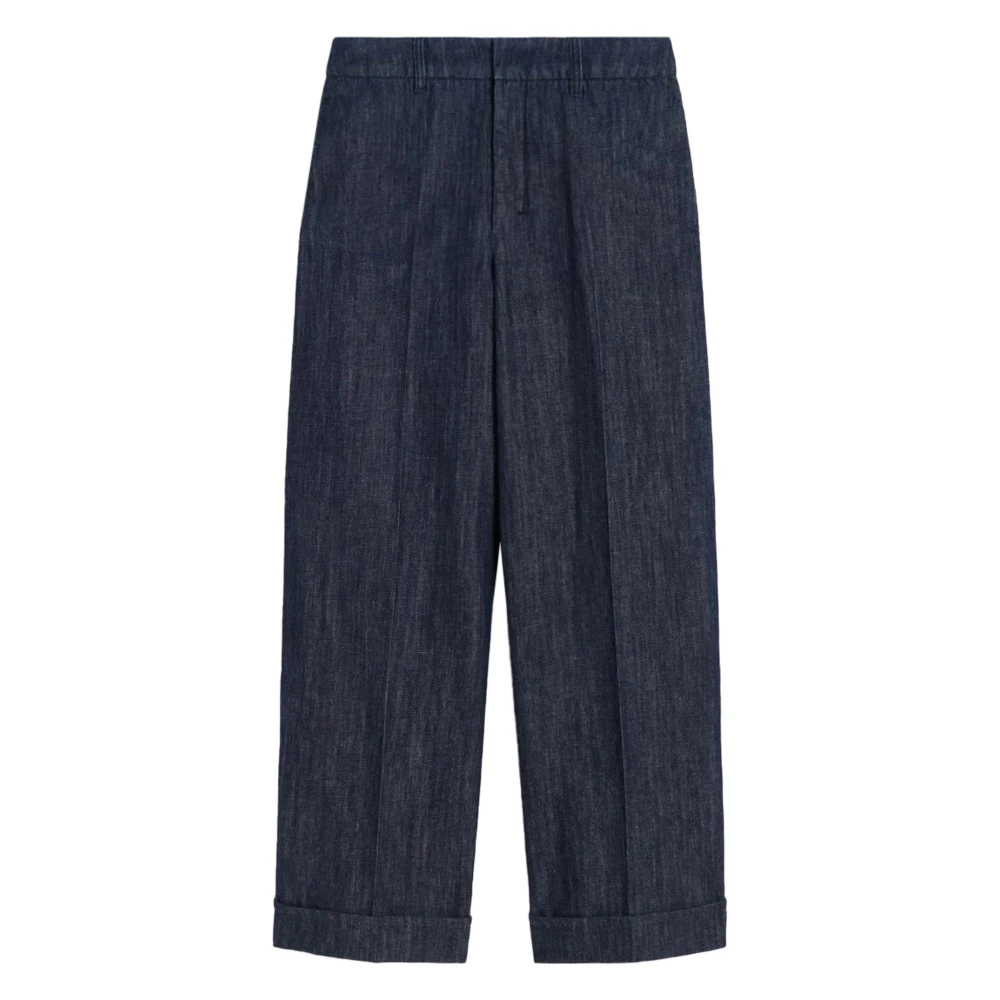 Max Mara Women's Blue Wide Trousers, 2XS, Melodia Trousers