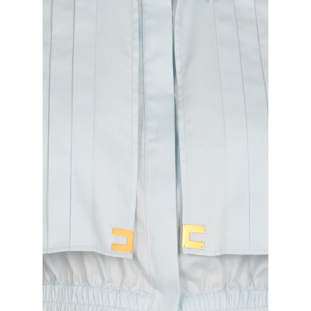 Elisabetta Franchi Lichtblauwe Mouwloze Katoenen Crop Top Blue Dames