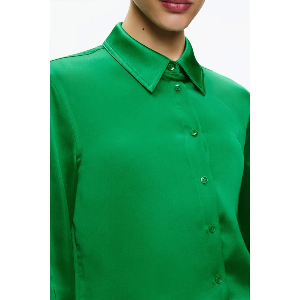 alice + olivia Smaragdgroene Klassieke Kraag Blouse Green Dames