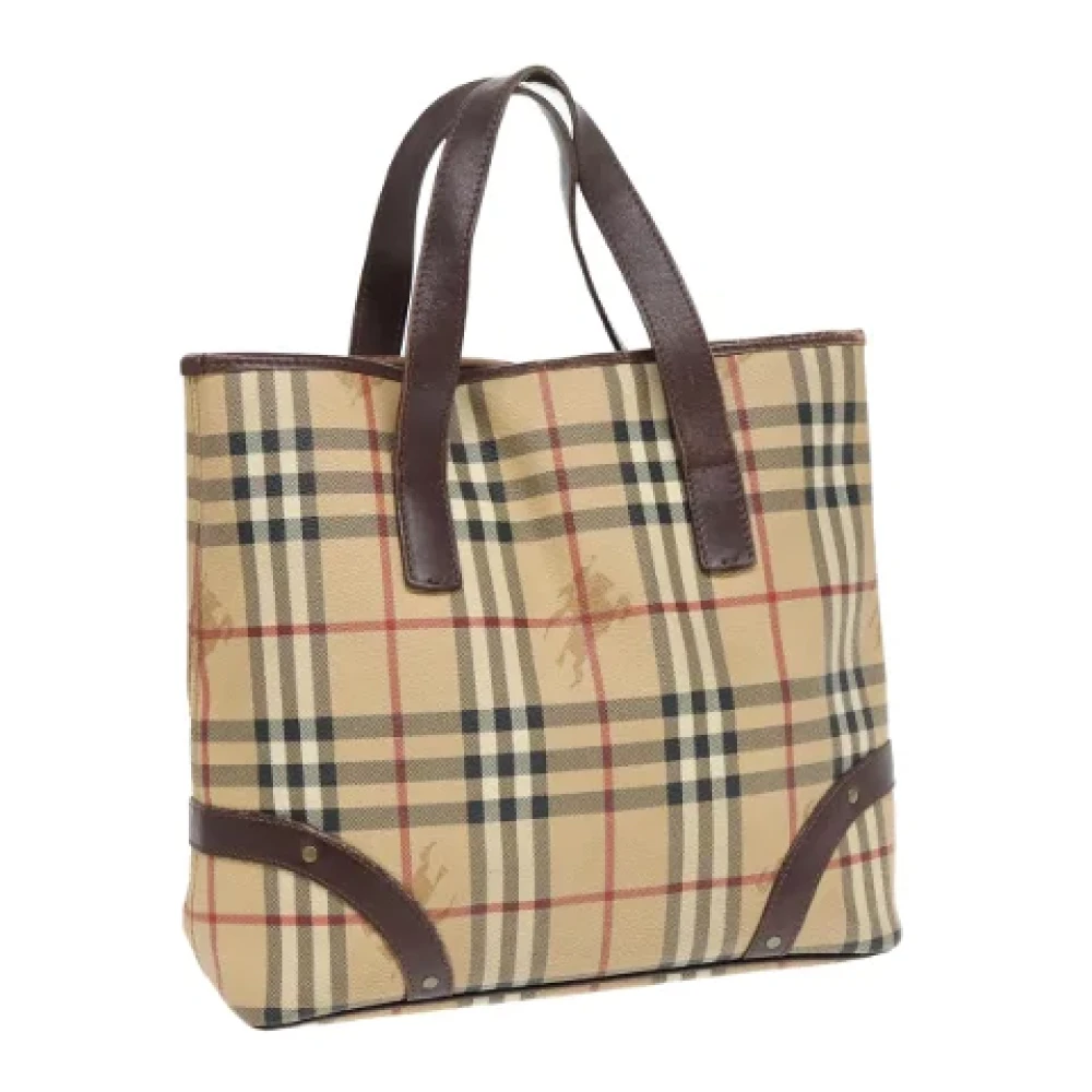 Burberry Vintage Pre-owned Leather handbags Beige Dames