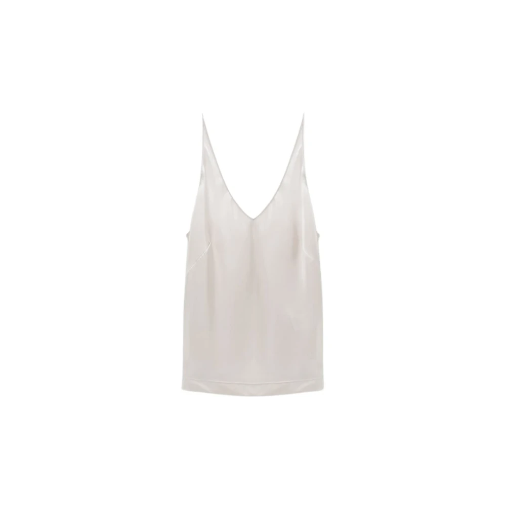 Dorothee schumacher Glanzende top met V-hals en verstelbare bandjes White Dames