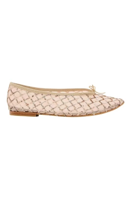 Beige Bow Ballet Flats