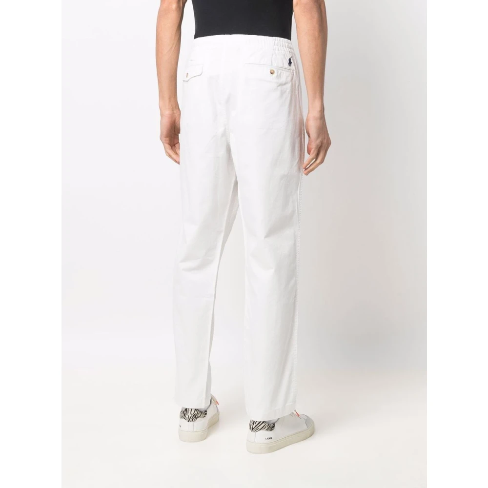 Polo Ralph Lauren Witte broek met geborduurd logo White Heren