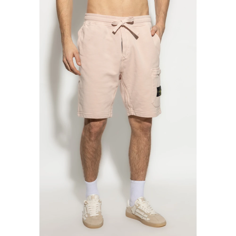 Stone Island Logo shorts Beige Heren