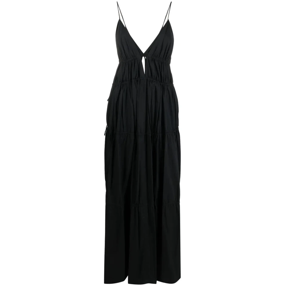Simkhai Zwarte Katoenen Midi Jurk Black Dames
