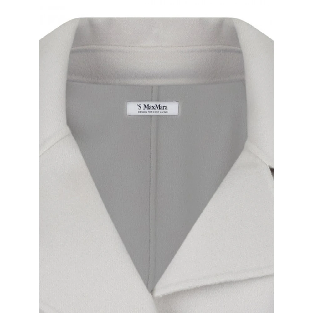 Max Mara Grijze Oversized Wollen Jas met Cape Gray Dames