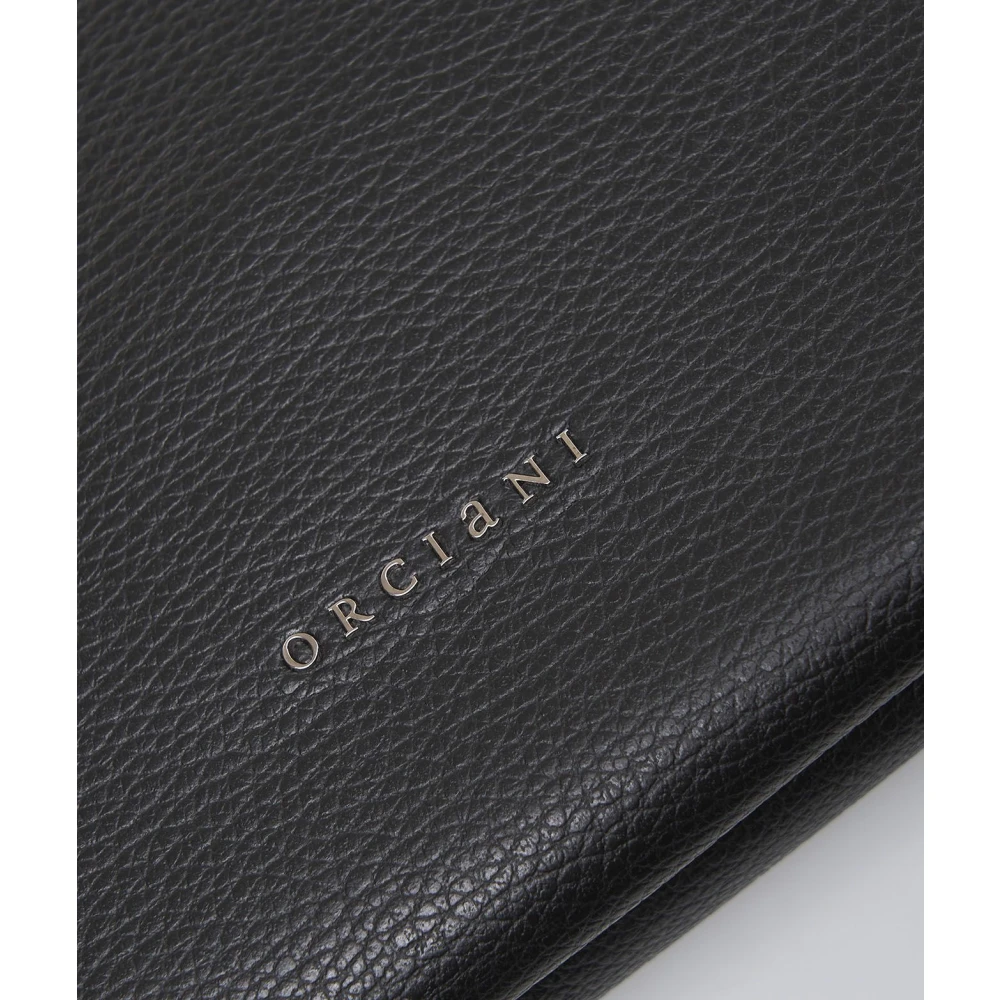 Orciani Zwarte Leren Shopper Tas Black Dames