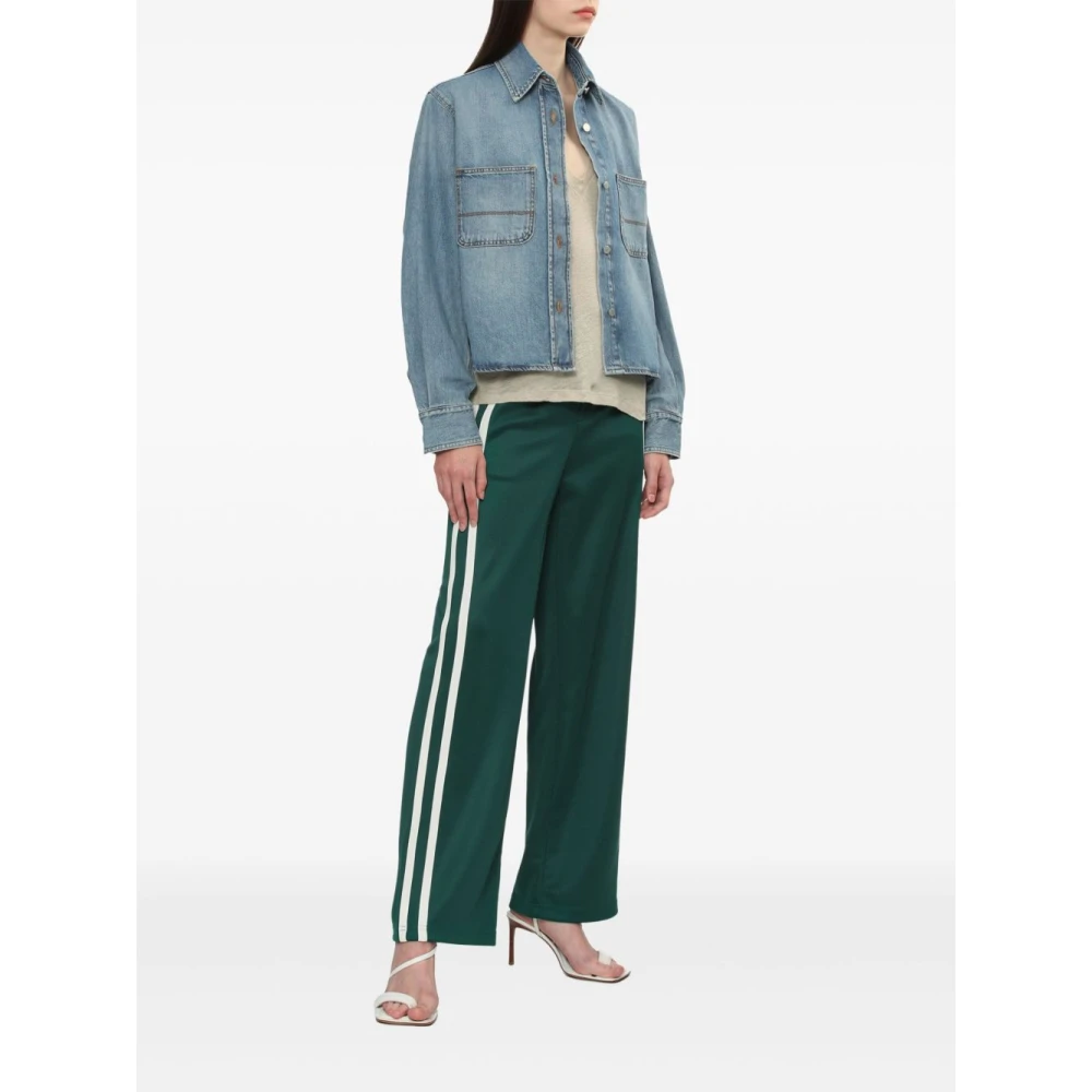 Haikure Blauw Washed Denim Jack met Drukknoopsluiting Blue Dames