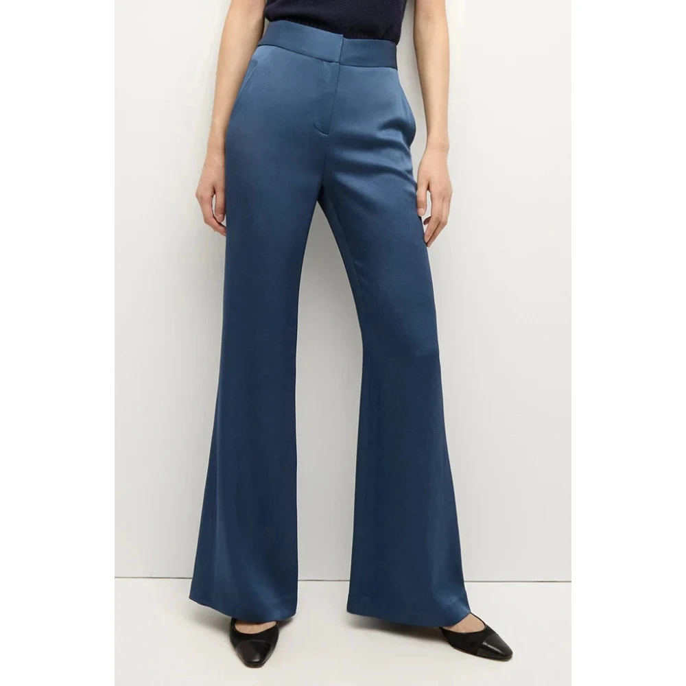 Veronica Beard Op Maat Gemaakte Lebone Broek Steenblauw Blue Dames
