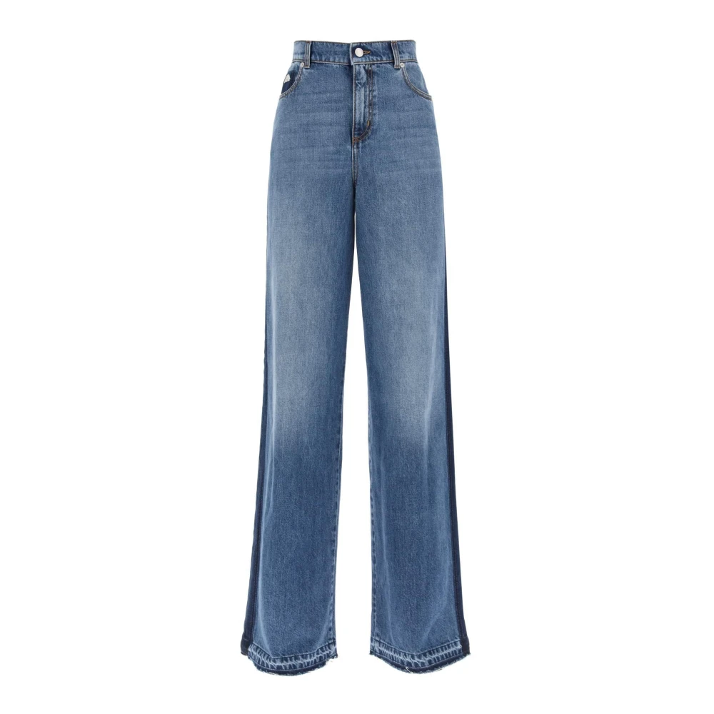 Alexander mcqueen Wijde pijp jeans met contrasterende details Blue Dames