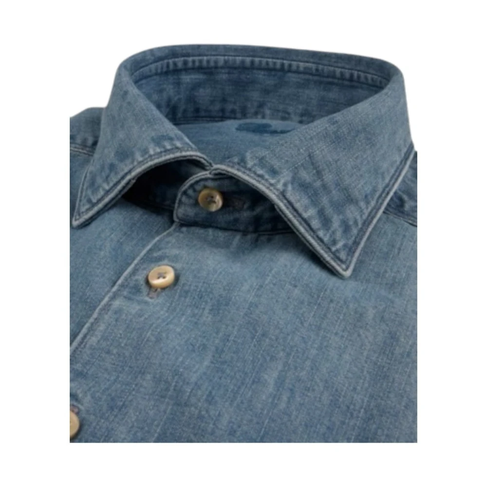 Stenströms Denim Body Shirt met Borstzakken Blue Heren