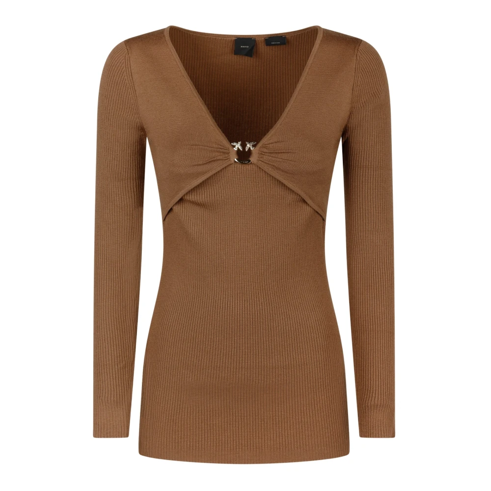 Pinko Stijlvolle Sweaters voor Vrouwen Brown Dames