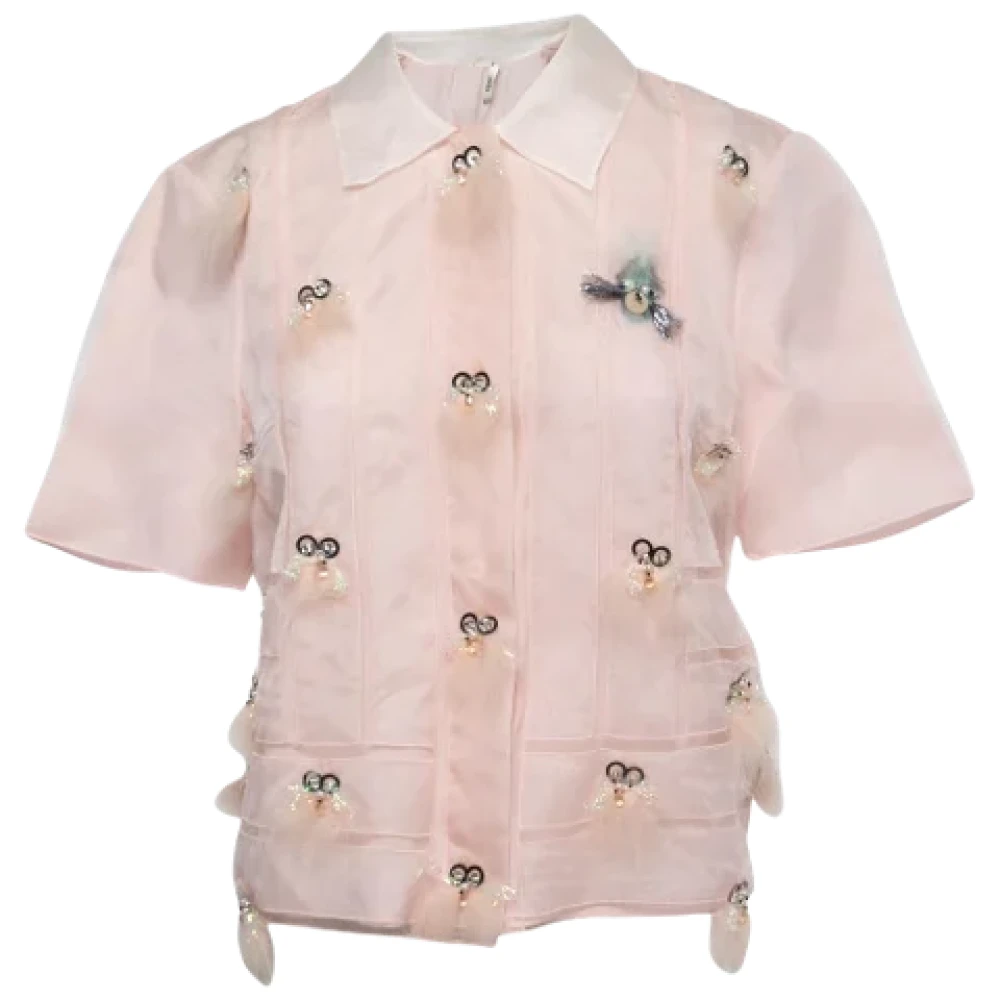 Fendi Vintage Pre-owned Silk tops Pink Dames