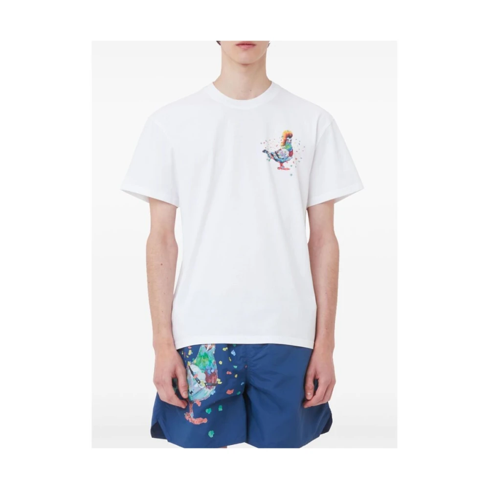 JW Anderson Grafische Print Katoenen T-shirt White Heren