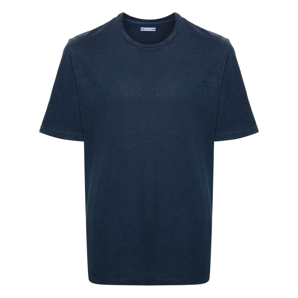 Jacob Cohën Italiaans Katoen Linnen T-shirt Blue Heren