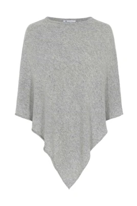 Stickad Poncho med Ull och Viskos
