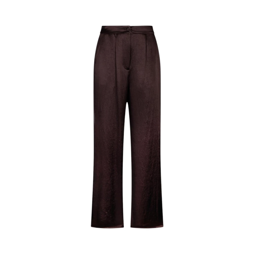 Liu Jo Women's Brown Long Satin Trousers With Slit